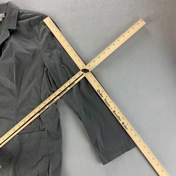 J Jill Blazer Jacket Gray Medium Lightweight Casual Stretch Two Button Workwear - Picture 13 of 14